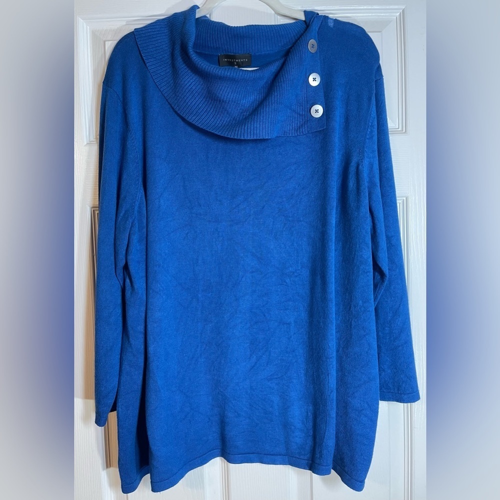 Investments Women’s Plus Size Cowl Neck Sweater Size 3X Blue‎